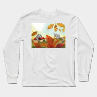 European Fat Dormouse Glis glis in Nature Illustration Long Sleeve T-Shirt